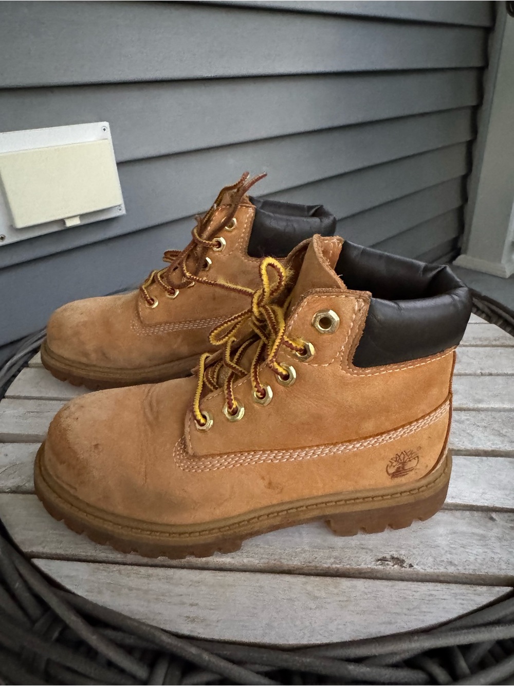 Timberland Premium 6-Inch Wheat Nubuck Kids Boots Size 12
